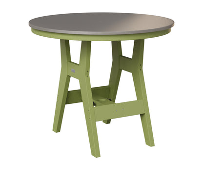 Berlin Gardens Harbor 38" Round Table in Kiwi Green, Hammered Stainless top