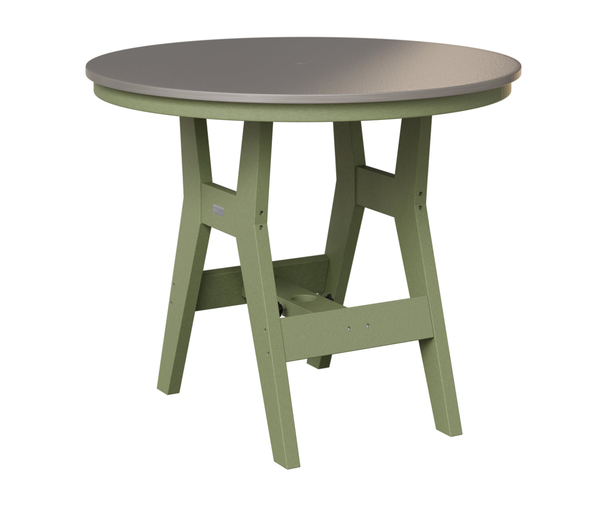 Berlin Gardens Harbor 38" Round Table in Sage, Hammered Stainless top