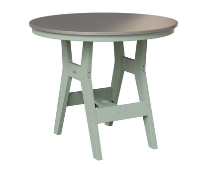Berlin Gardens Harbor 38" Round Table in Sea Foam, Hammered Stainless top