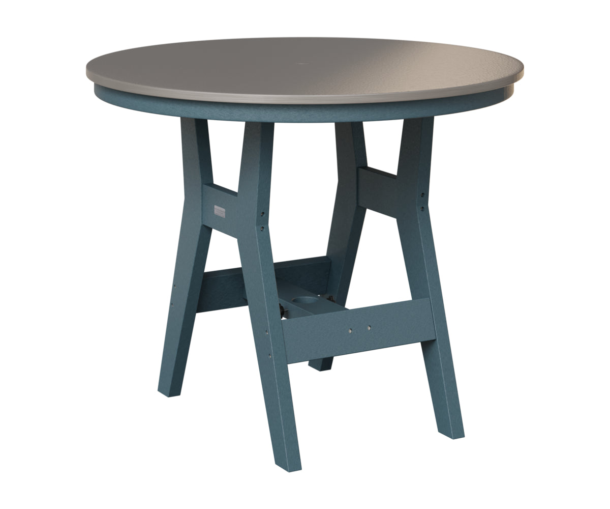 Berlin Gardens Harbor 38" Round Table in Slate, Hammered Stainless top