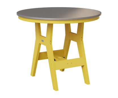 Berlin Gardens Harbor 38" Round Table in Sunburst Yellow, Hammered Stainless top