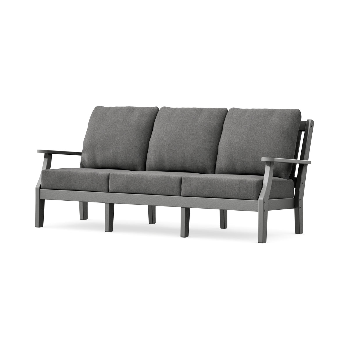 POLYWOOD Chinoiserie Deep Seating Sofa in Slate Grey / Ash Charcoal