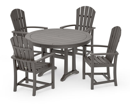 POLYWOOD Palm Coast 5-Piece Round Dining Set in Driftwood