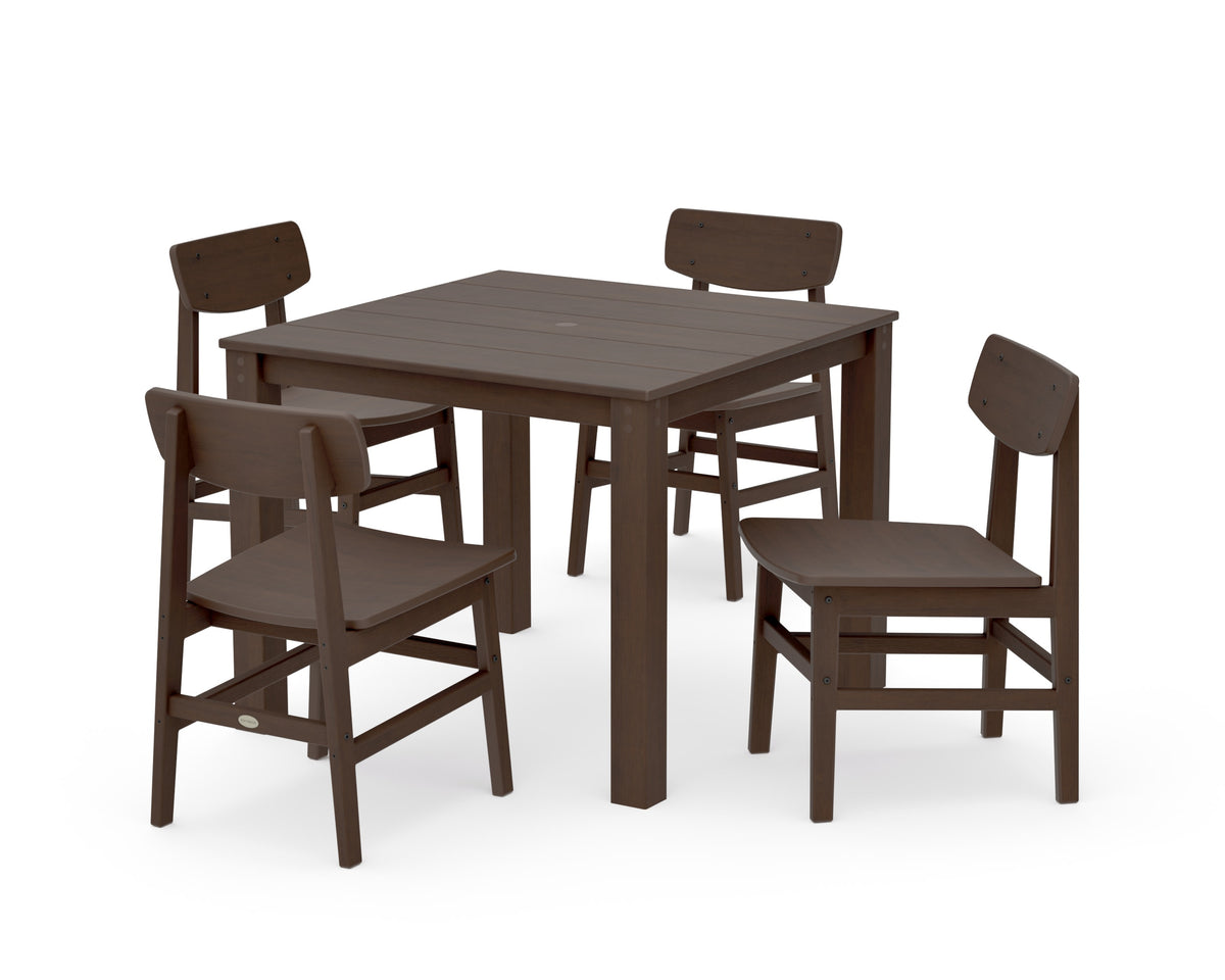 POLYWOOD Modern Studio Urban Chair 5-Piece Parsons Dining Set in Kona