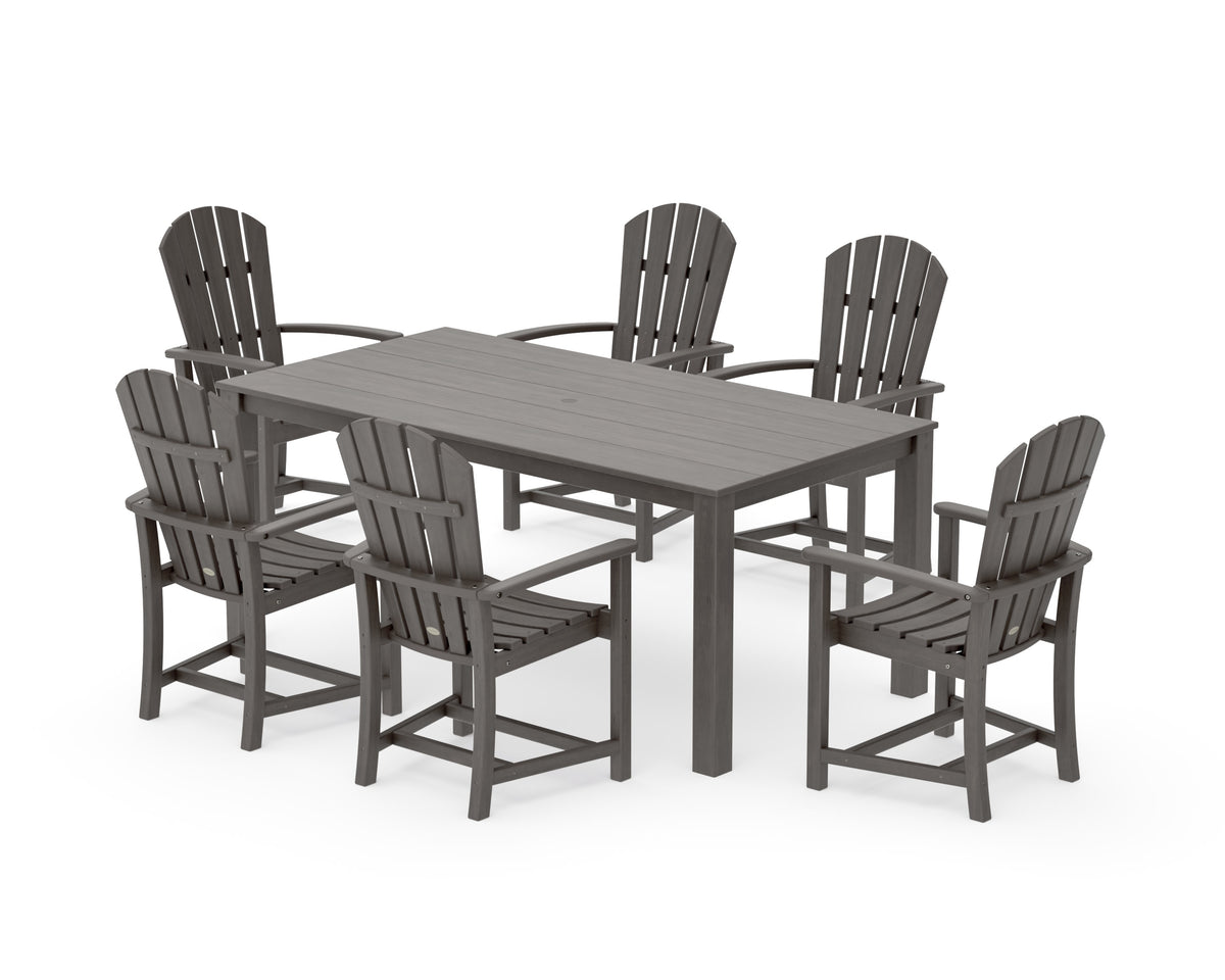 POLYWOOD Palm Coast 7-Piece Parsons Dining Set in Driftwood