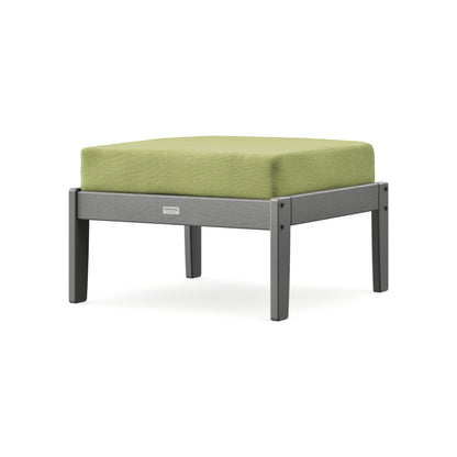 POLYWOOD Cottage Deep Seating Ottoman in Slate Grey / Chartreuse Boucle