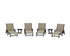 POLYWOOD 6-Piece Coastal Woven Chaise with Arms Lounge Set in Black / Dune Grass