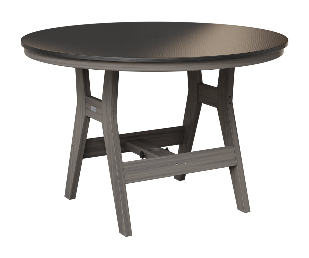 Berlin Gardens Harbor 48" Round Table in Coastal Gray, Hammered Black top