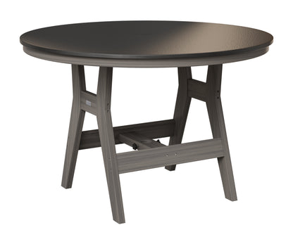 Berlin Gardens Harbor 48" Round Table in Coastal Gray, Hammered Black top