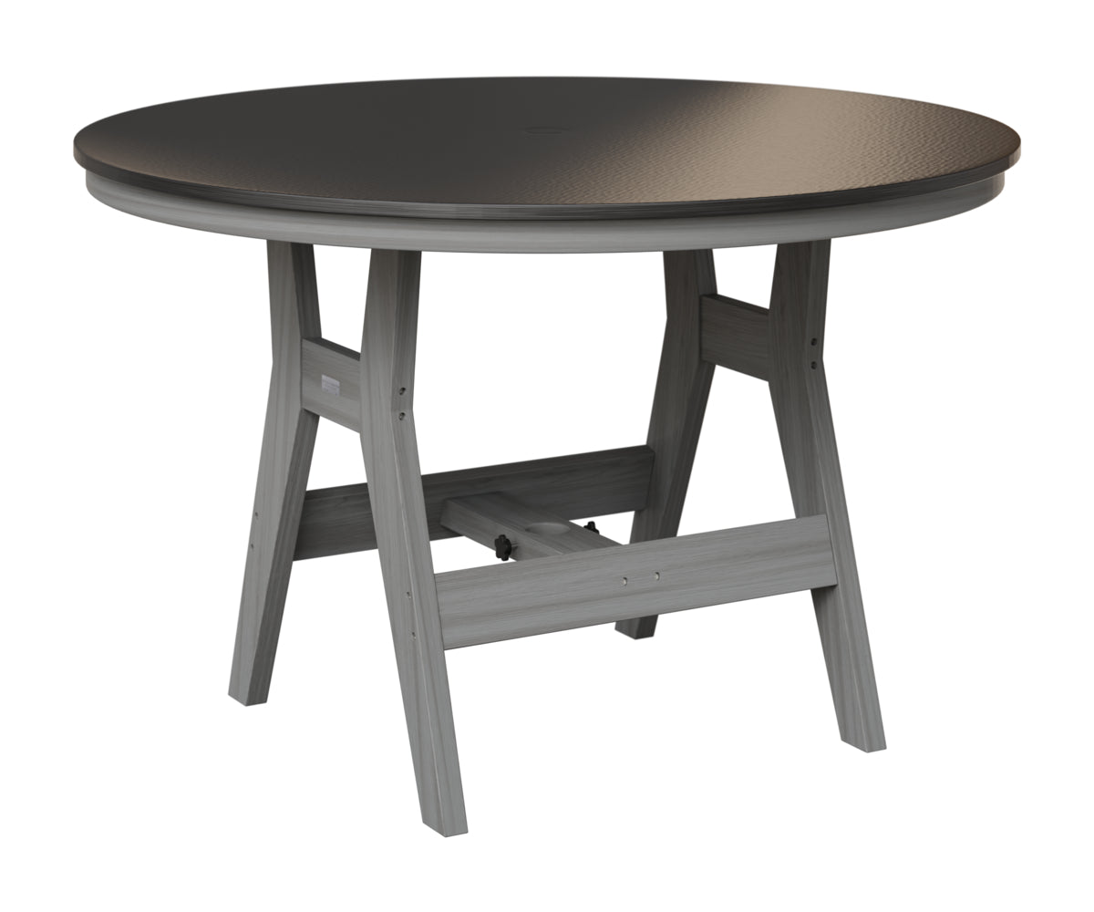 Berlin Gardens Harbor 48" Round Table in Driftwood Gray, Hammered Black top
