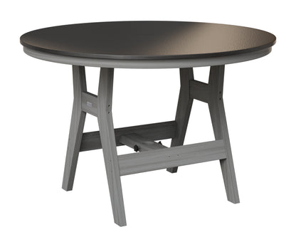 Berlin Gardens Harbor 48" Round Table in Driftwood Gray, Hammered Black top