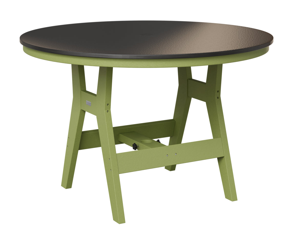Berlin Gardens Harbor 48" Round Table in Kiwi Green, Hammered Black top