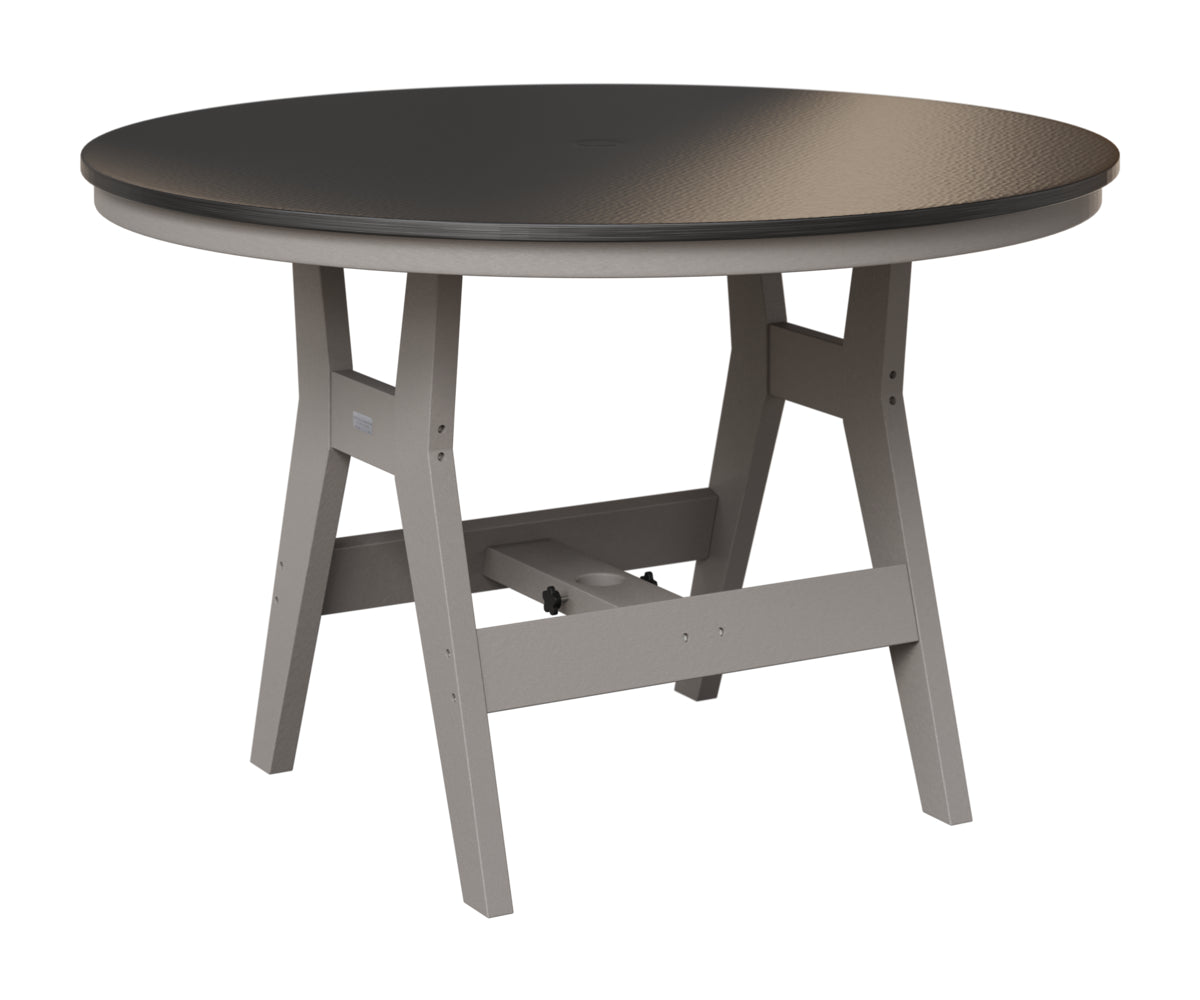 Berlin Gardens Harbor 48" Round Table in Light Gray, Hammered Black top