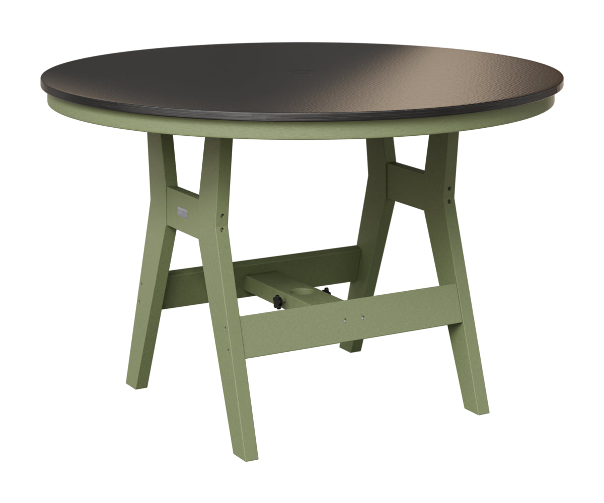 Berlin Gardens Harbor 48" Round Table in Sage, Hammered Black top