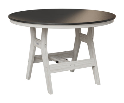 Berlin Gardens Harbor 48" Round Table in Seashell, Hammered Black top