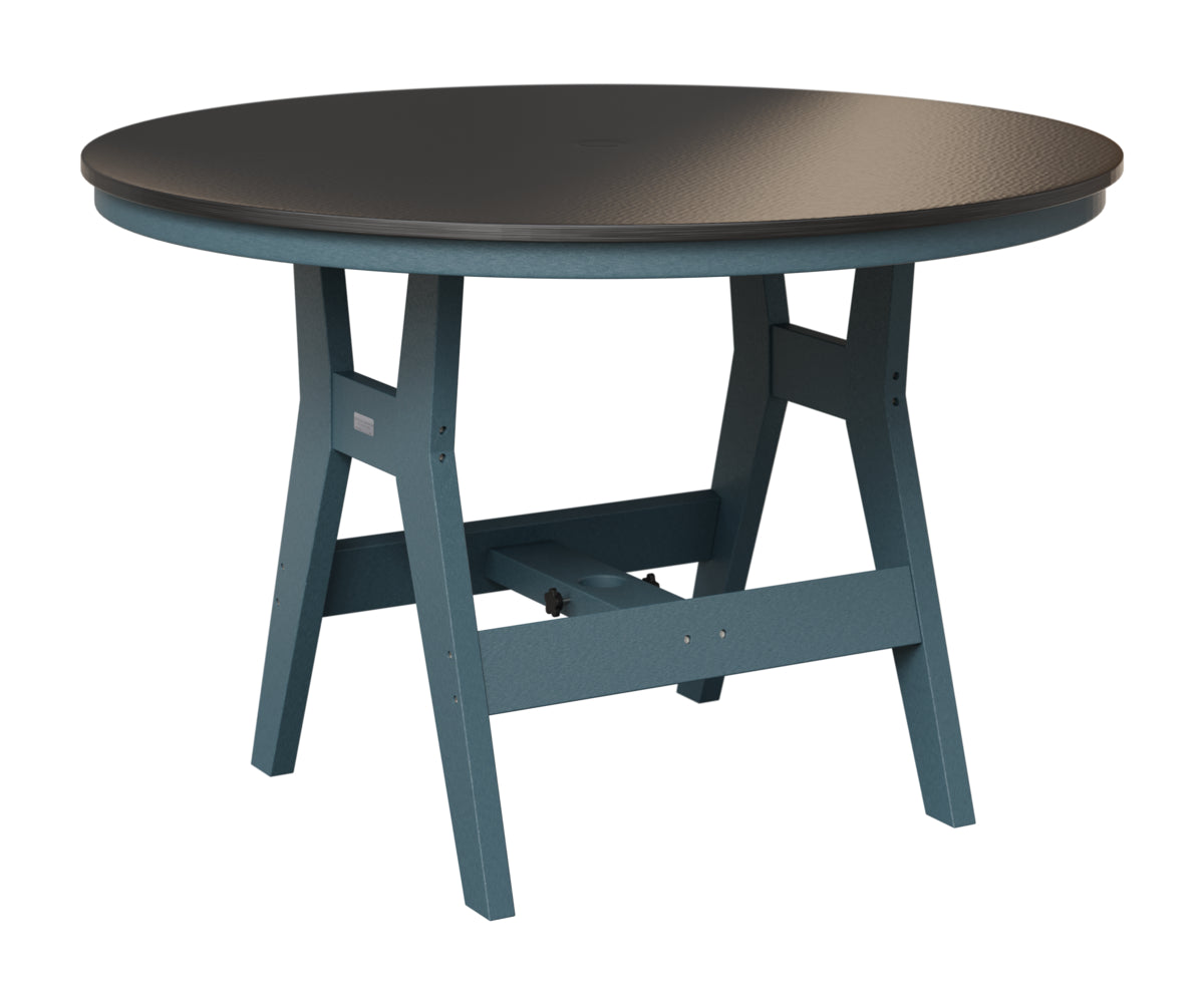 Berlin Gardens Harbor 48" Round Table in Slate, Hammered Black top
