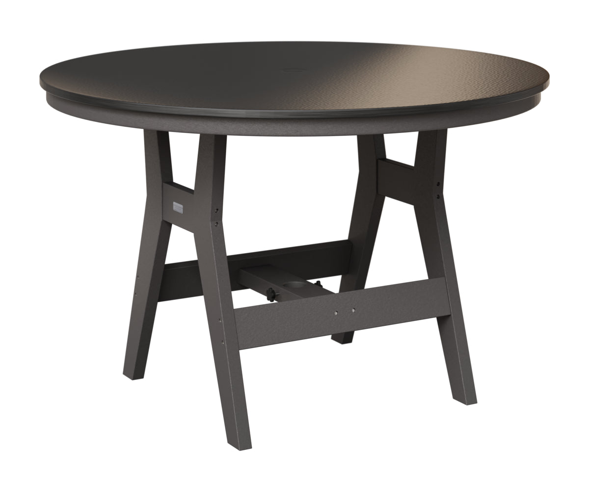 Berlin Gardens Harbor 48" Round Table in Smoke Gray, Hammered Black top