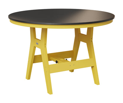 Berlin Gardens Harbor 48" Round Table in Sunburst Yellow, Hammered Black top