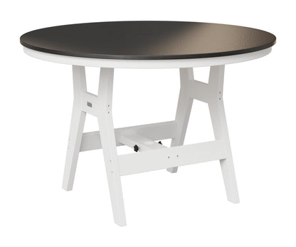 Berlin Gardens Harbor 48" Round Table in White, Hammered Black top