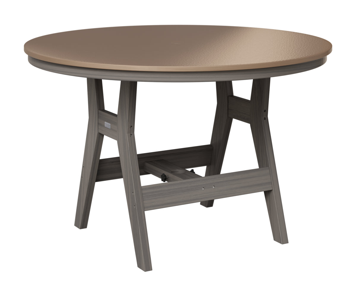 Berlin Gardens Harbor 48" Round Table in Coastal Gray, Hammered Bronze top