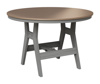Berlin Gardens Harbor 48" Round Table in Driftwood Gray, Hammered Bronze top