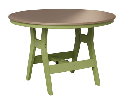 Berlin Gardens Harbor 48" Round Table in Kiwi Green, Hammered Bronze top
