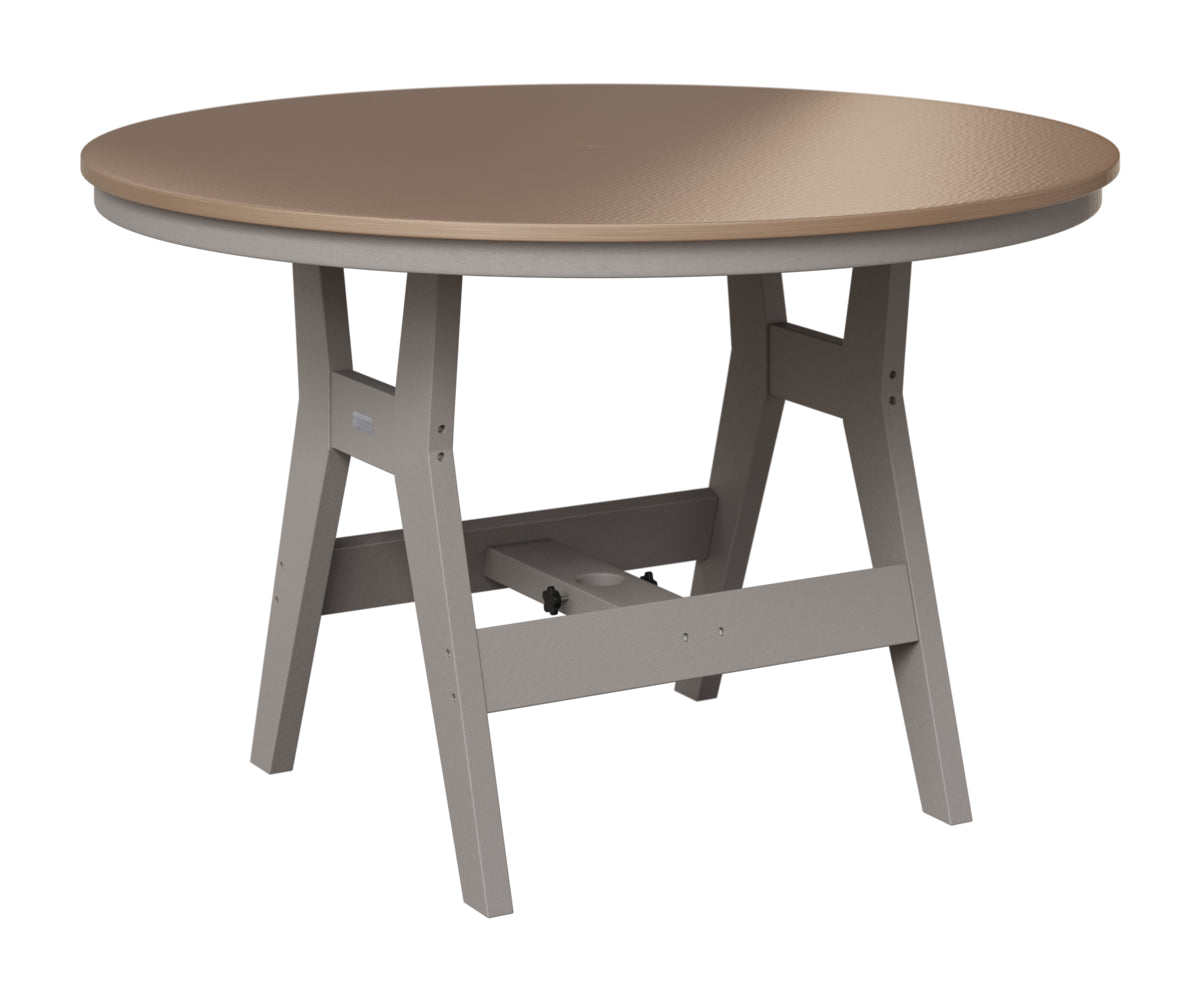 Berlin Gardens Harbor 48" Round Table in Light Gray, Hammered Bronze top