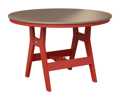 Berlin Gardens Harbor 48" Round Table in Scarlet Red, Hammered Bronze top