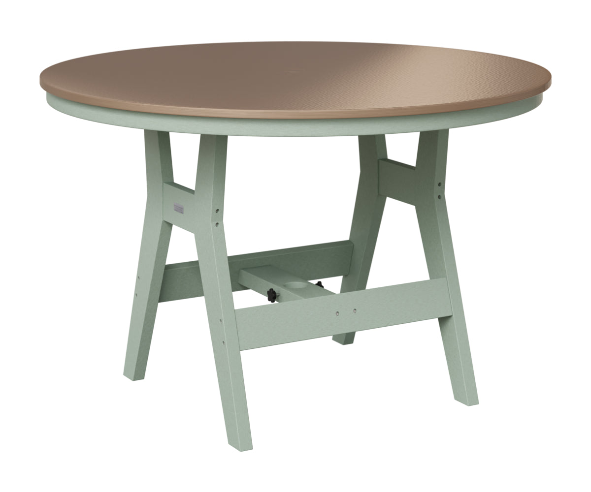 Berlin Gardens Harbor 48" Round Table in Sea Foam, Hammered Bronze top