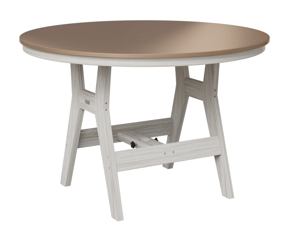 Berlin Gardens Harbor 48" Round Table in Seashell, Hammered Bronze top