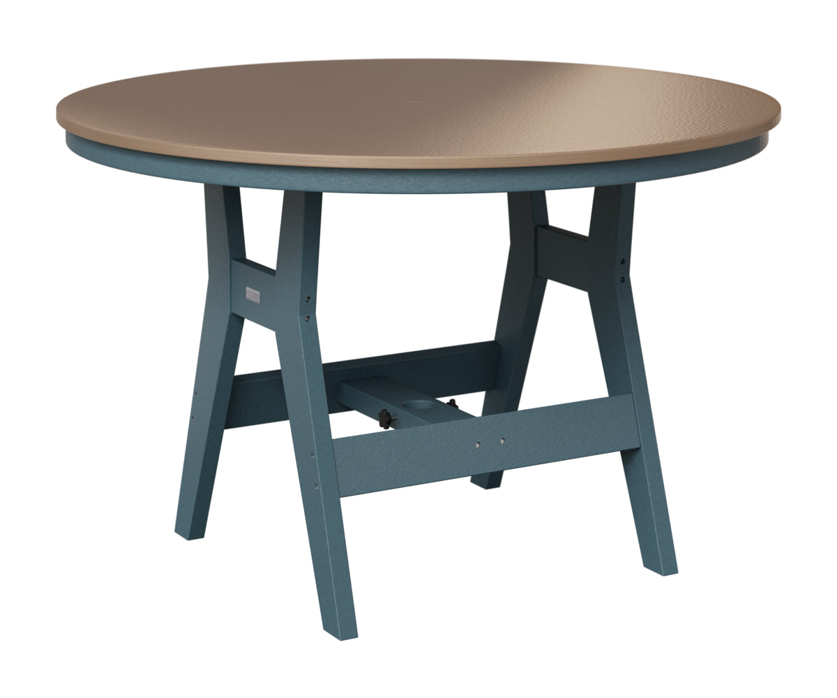 Berlin Gardens Harbor 48" Round Table in Slate, Hammered Bronze top
