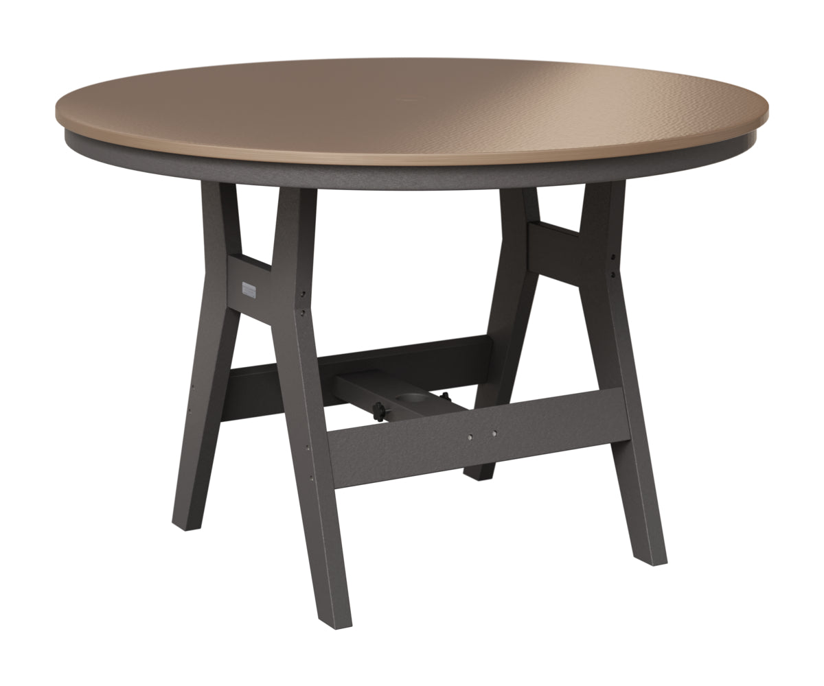Berlin Gardens Harbor 48" Round Table in Smoke Gray, Hammered Bronze top