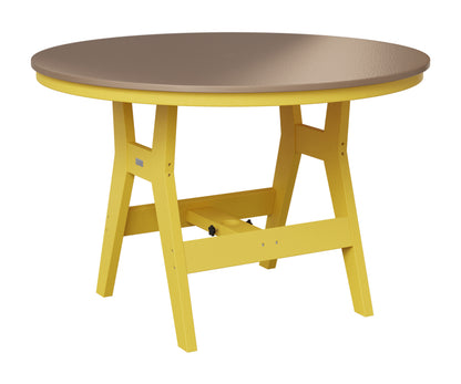 Berlin Gardens Harbor 48" Round Table in Sunburst Yellow, Hammered Bronze top
