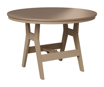 Berlin Gardens Harbor 48" Round Table in Weatherwood, Hammered Bronze top
