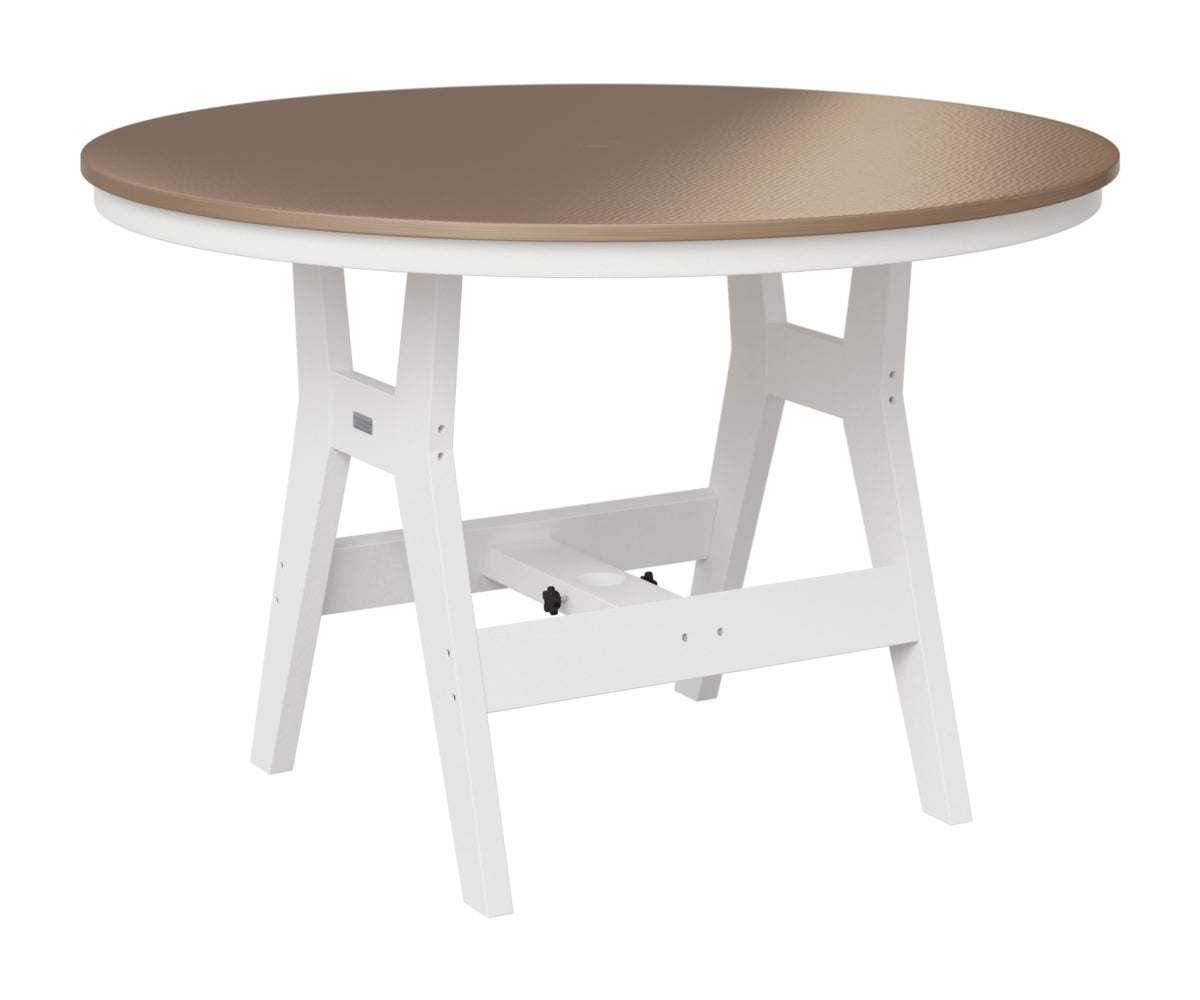 Berlin Gardens Harbor 48" Round Table in White, Hammered Bronze top