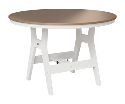 Berlin Gardens Harbor 48" Round Table in White, Hammered Bronze top