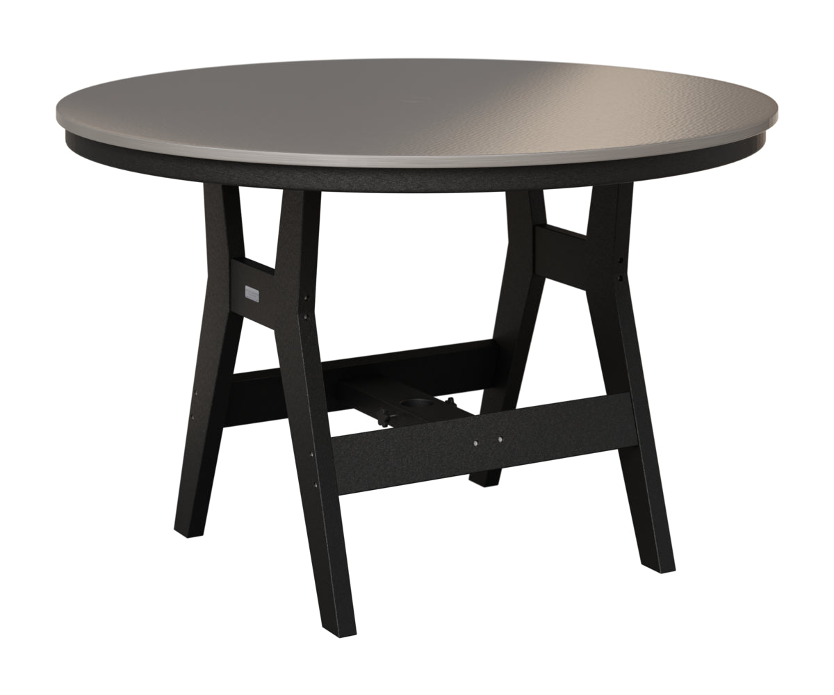 Berlin Gardens Harbor 48" Round Table in Black, Hammered Stainless top
