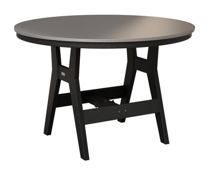 Berlin Gardens Harbor 48" Round Table in Black, Hammered Stainless top