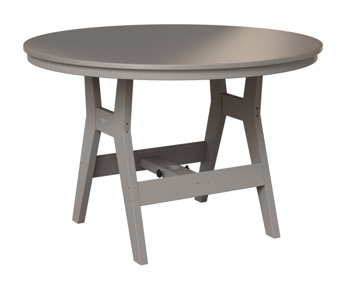 Berlin Gardens Harbor 48" Round Table in Light Gray, Hammered Stainless top