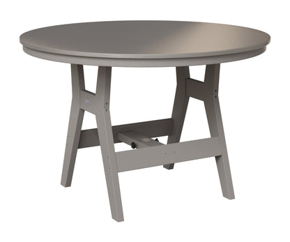 Berlin Gardens Harbor 48" Round Table in Light Gray, Hammered Stainless top