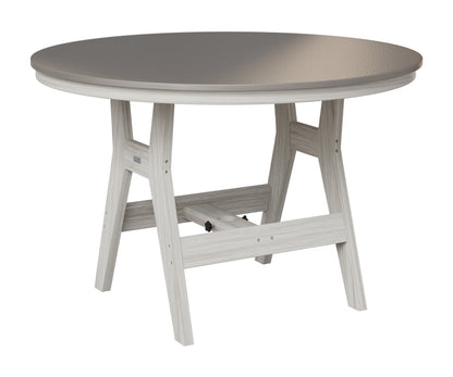 Berlin Gardens Harbor 48" Round Table in Seashell, Hammered Stainless top