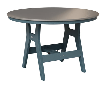 Berlin Gardens Harbor 48" Round Table in Slate, Hammered Stainless top