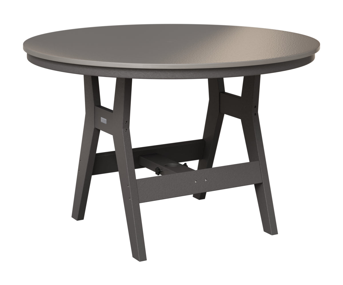 Berlin Gardens Harbor 48" Round Table in Smoke Gray, Hammered Stainless top