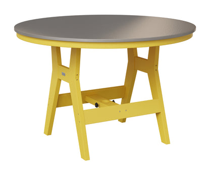 Berlin Gardens Harbor 48" Round Table in Sunburst Yellow, Hammered Stainless top