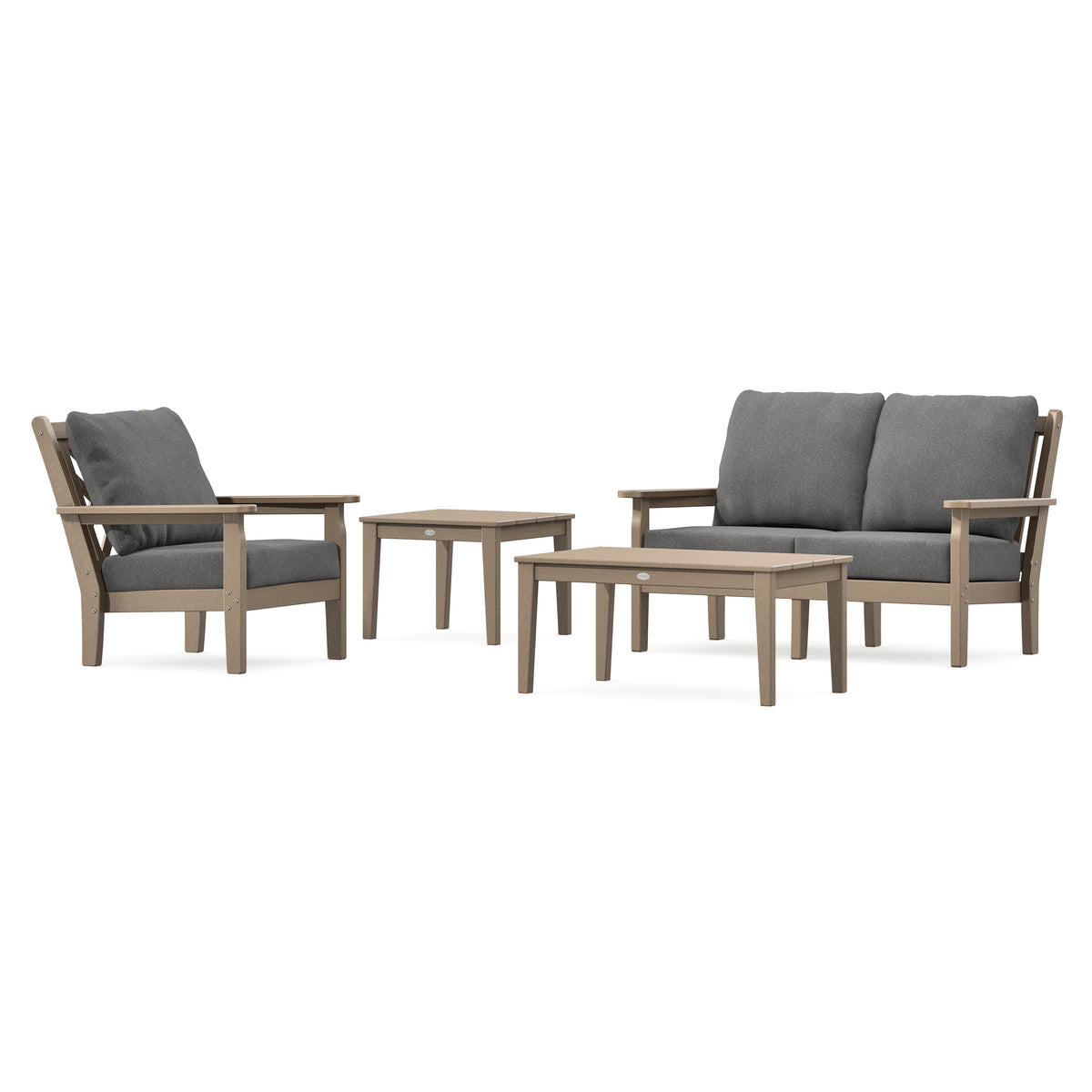 POLYWOOD Chippendale 4-Piece Deep Seating Set in Vintage Sahara