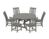 POLYWOOD Vineyard 7-Piece Side Chair Round Dining Set in Slate Grey