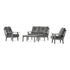POLYWOOD Prairie 4-Piece Deep Seating Set with Loveseat in Slate Grey