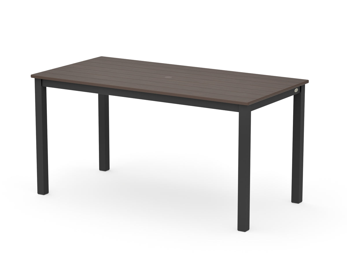 POLYWOOD Main Street 30 x 60 Dining Table in Black / Kona