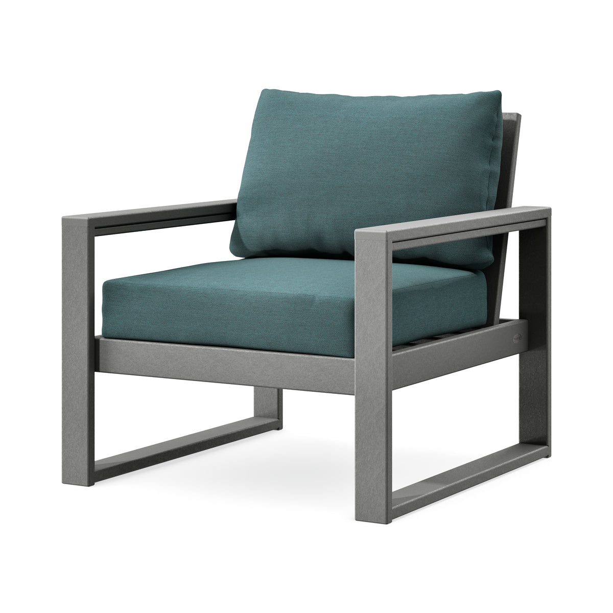 POLYWOOD EDGE Club Chair in Slate Grey / Ocean Teal