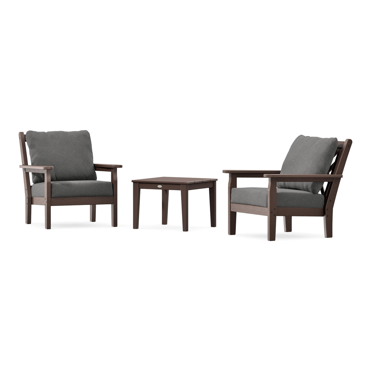 POLYWOOD Chippendale 3-Piece Deep Seating Set in Mahogany